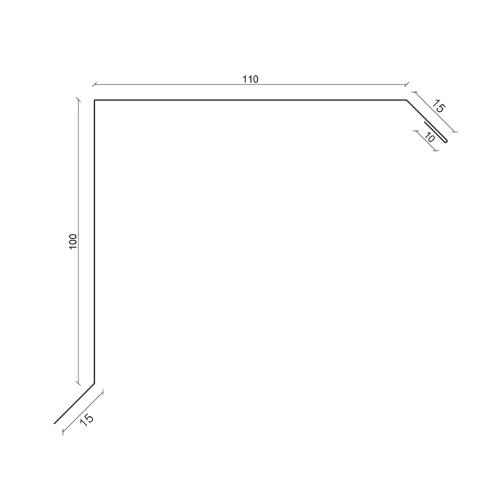 Preview: Querschnitt des Ortgangwinkel 110 x 100 mm